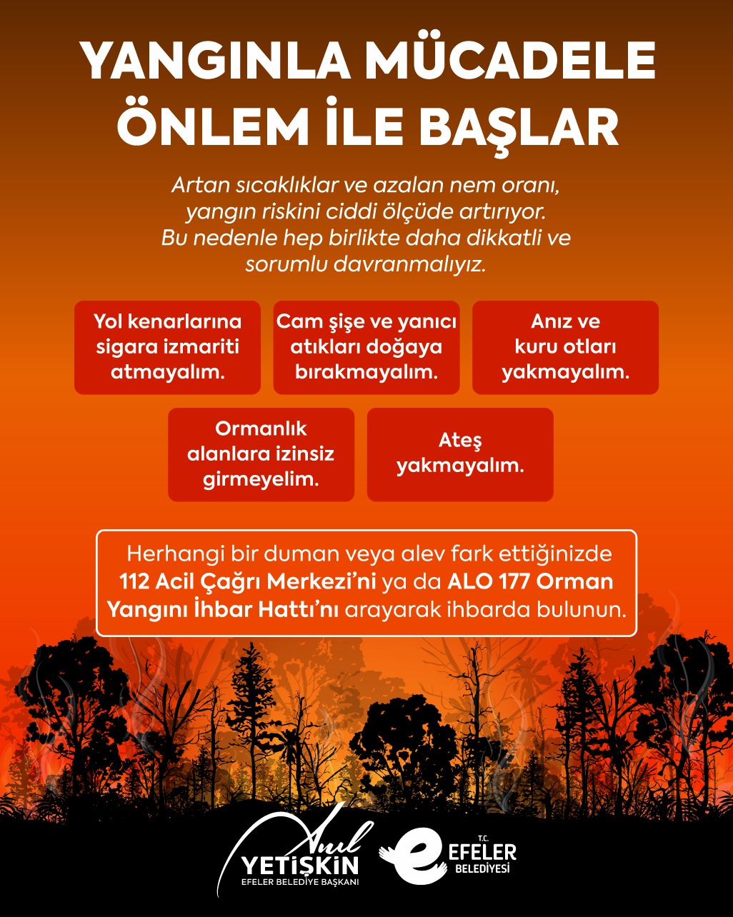 BAŞKAN YETİŞKİN VATANDAŞLARI AFETE KARŞI UYARDI “YANGINLA MÜCADELE ÖNLEM İLE BAŞLAR”