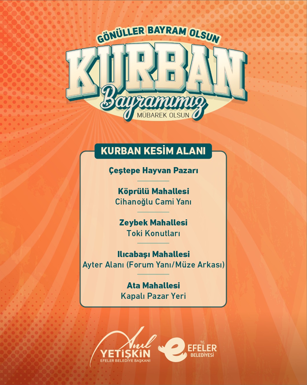 EFELER’DE KURBAN KESİM NOKTALARI BELİRLENDİ