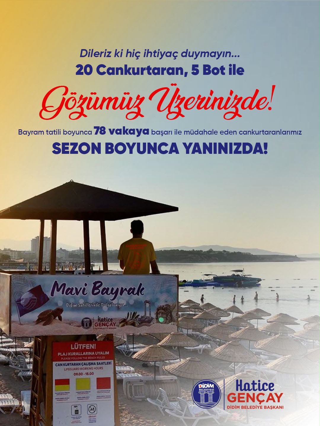 Didim Belediyesi Sahillerde Güvenlik Nöbetini Sürdürüyor