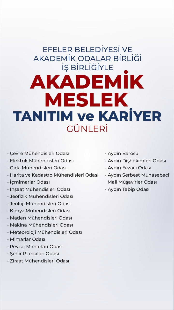 EFELER'DE AKADEMİK MESLEK TANITIM VE KARİYER GÜNLERİ BAŞLIYOR