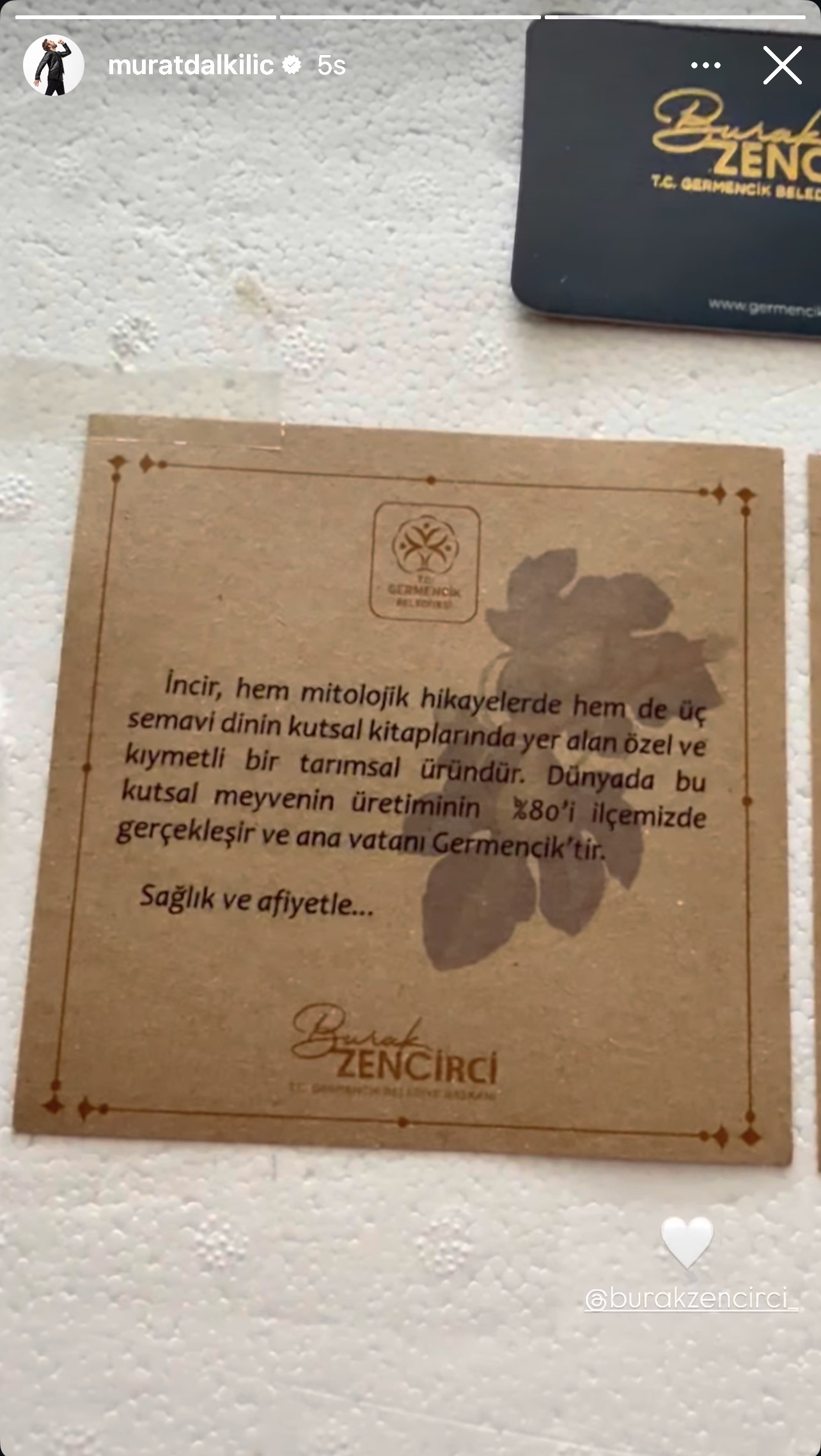 Murat Dalkılıç’tan Başkan Zencirci’ye İncir Teşekkürü: “İncir Zamanı Yine Bizi Unutmadı”