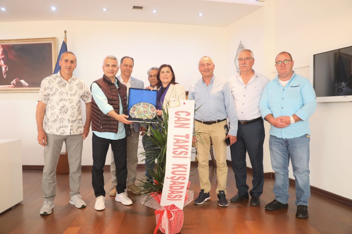 TAKSİ ESNAFINDAN YENİDEN SEÇİLEN BAŞKAN ÇERÇİOĞLU'NA  NEZAKET ZİYARETİ